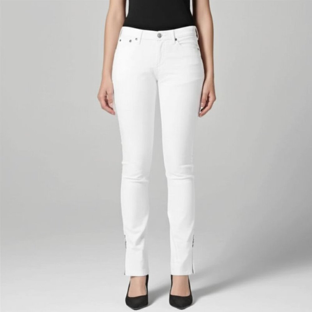 Burberry White Culham Skinny Zippered Ankles Jeans Size 27